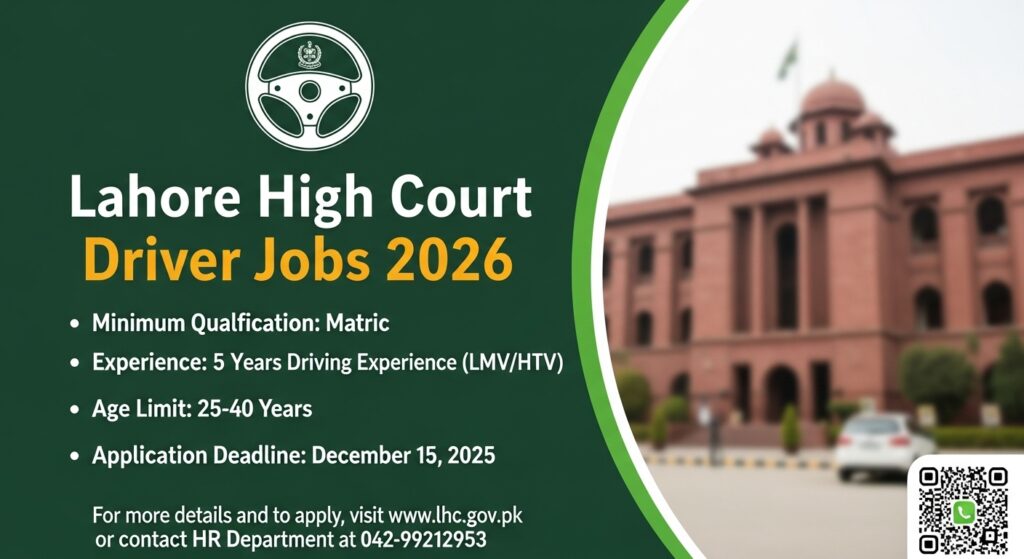 Lahore High Court Driver Jobs
